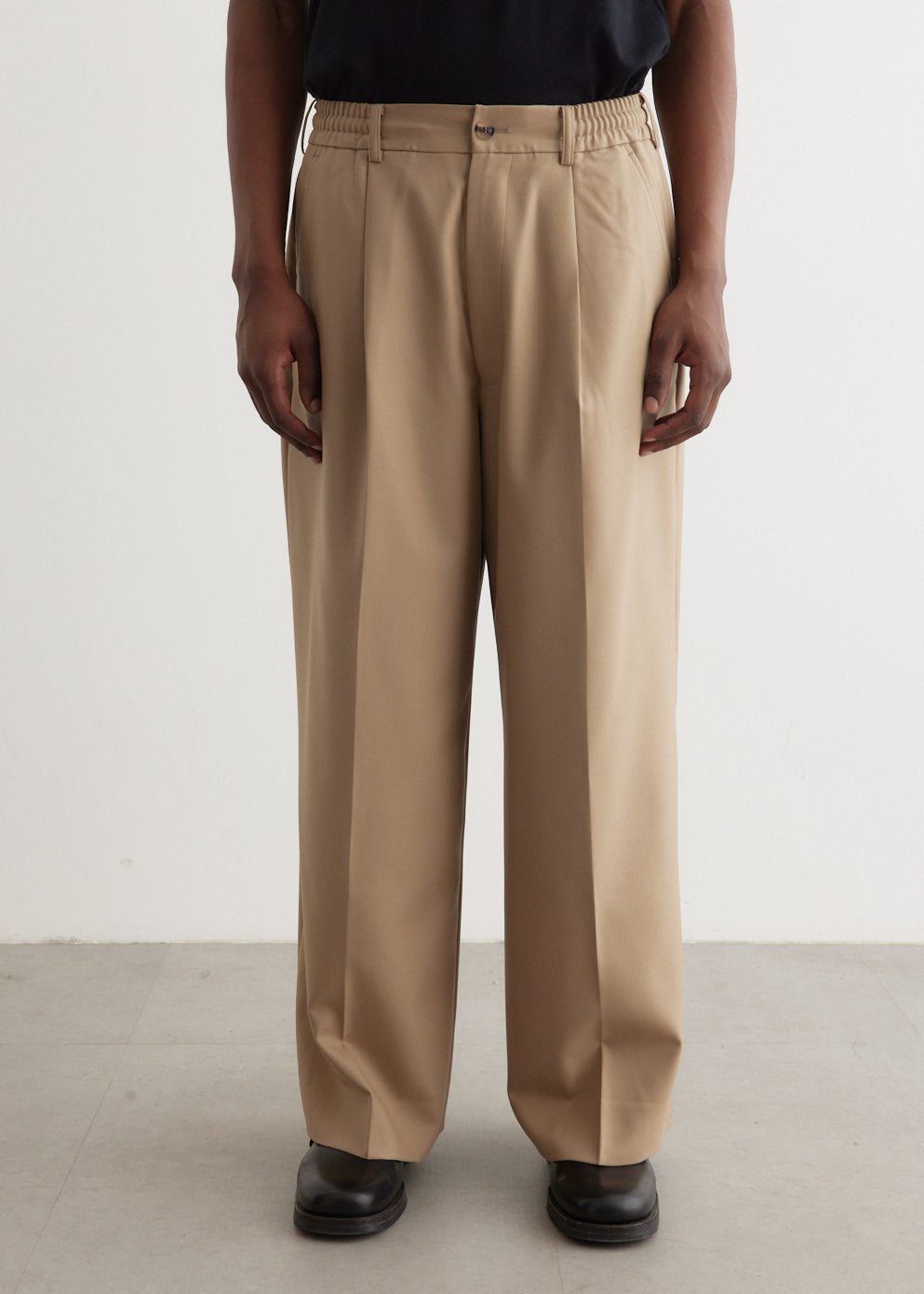 Wool Serge Wide Leg Trousers