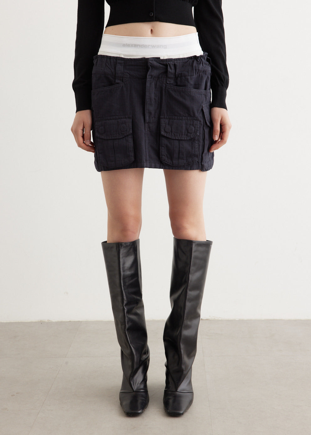 Pre-Styled Cargo Skirt With Logo Elastic