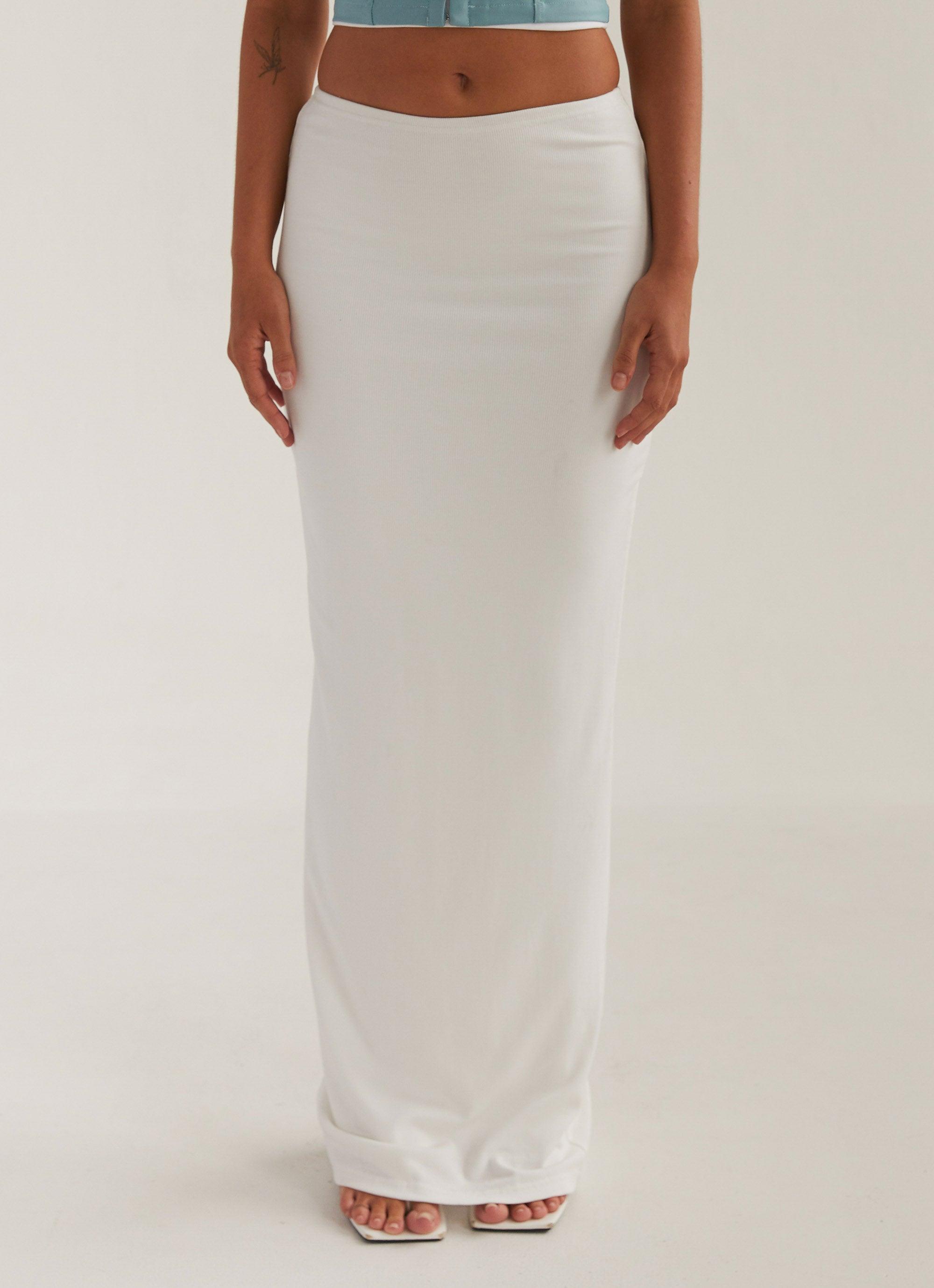Creme de la Claye Rib Maxi Skirt - Porcelain