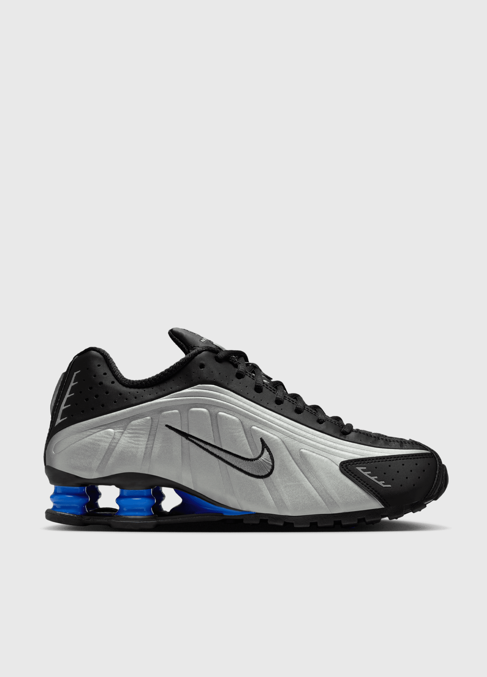 Women's Shox R4 'Metallic Silver Racer Blue' Sneakers