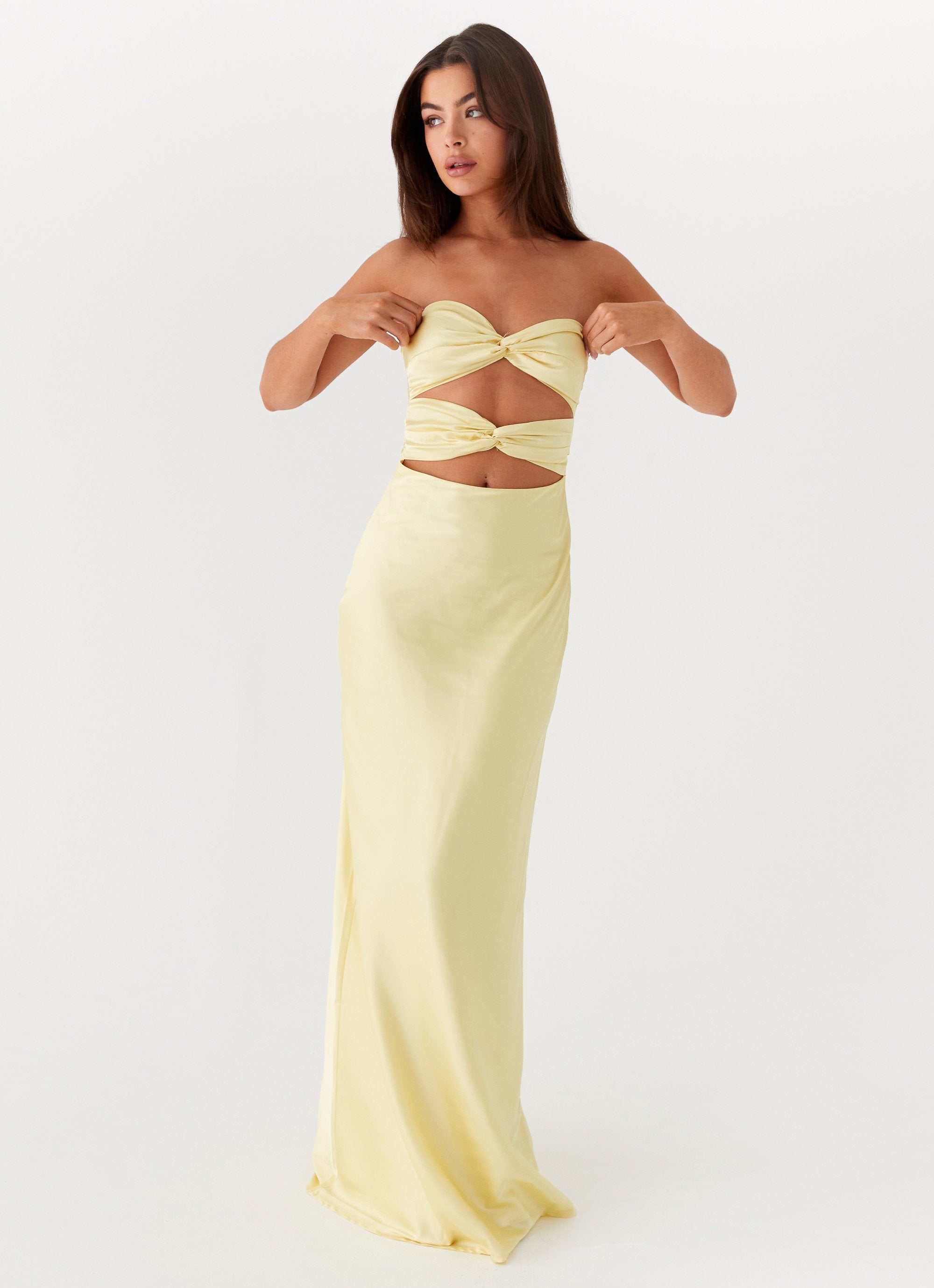 Tianna Strapless Maxi Dress - Yellow