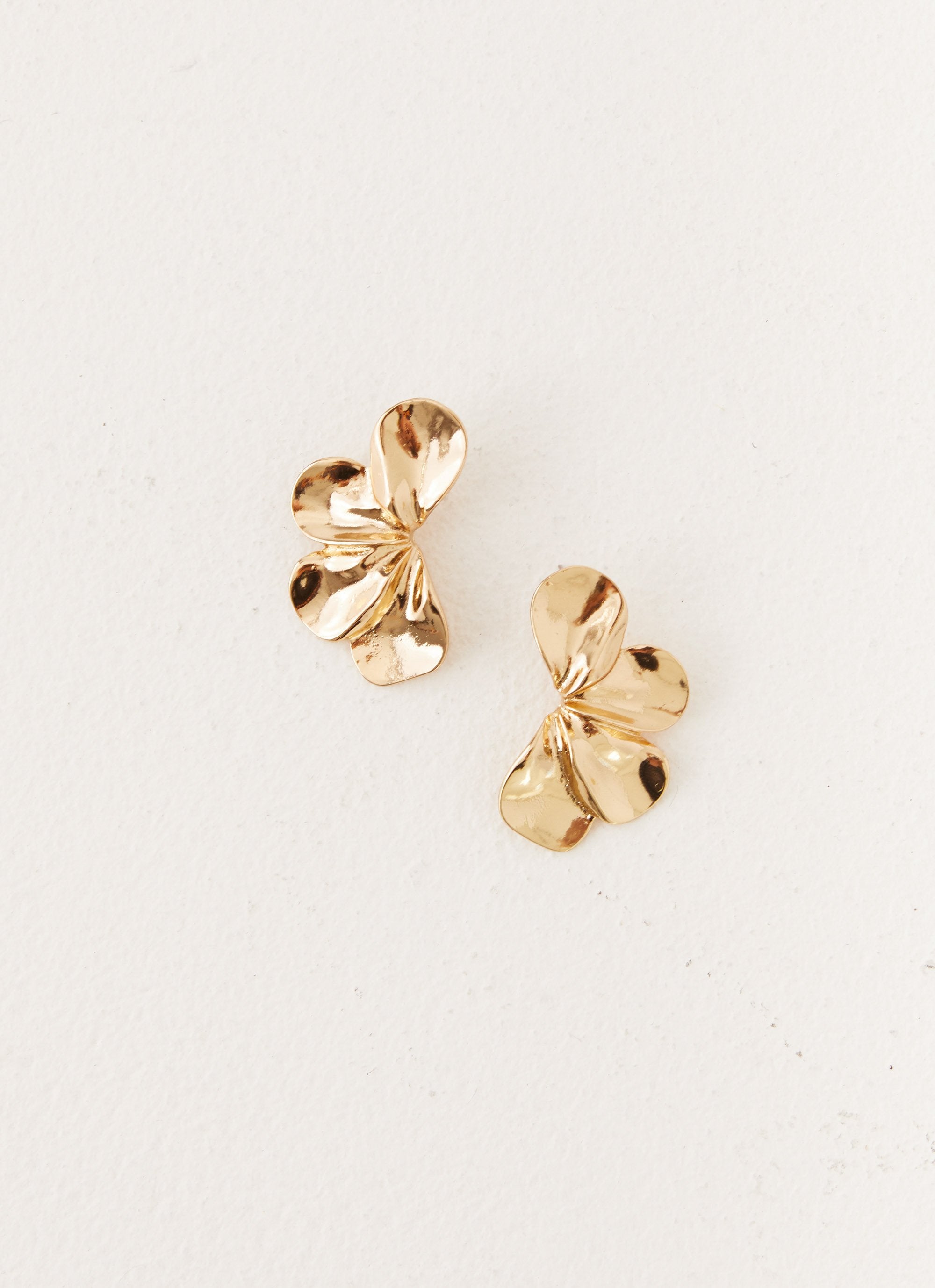 Caspian Flower Earrings - Gold