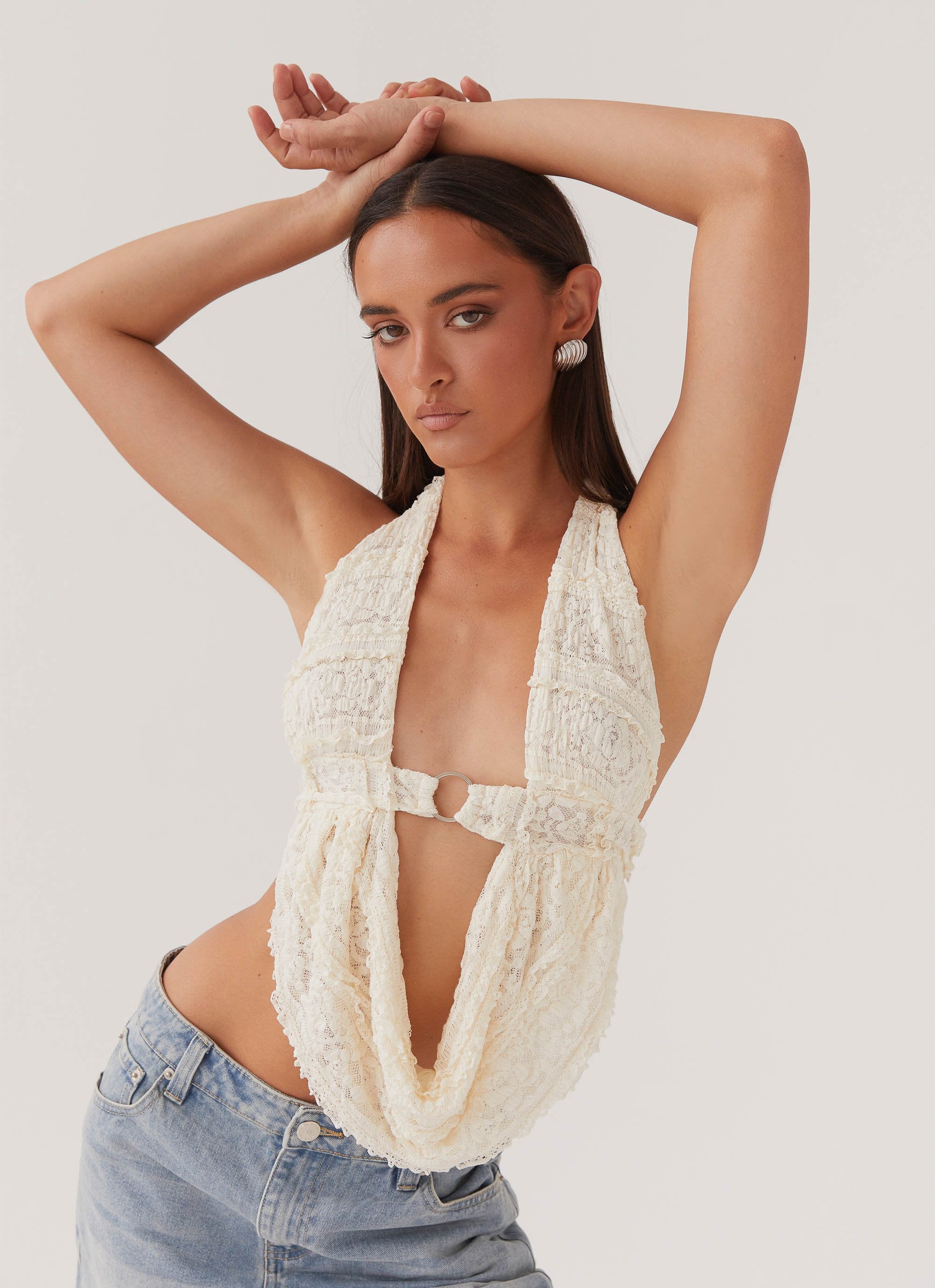 Island Hues Halter Top - Ivory