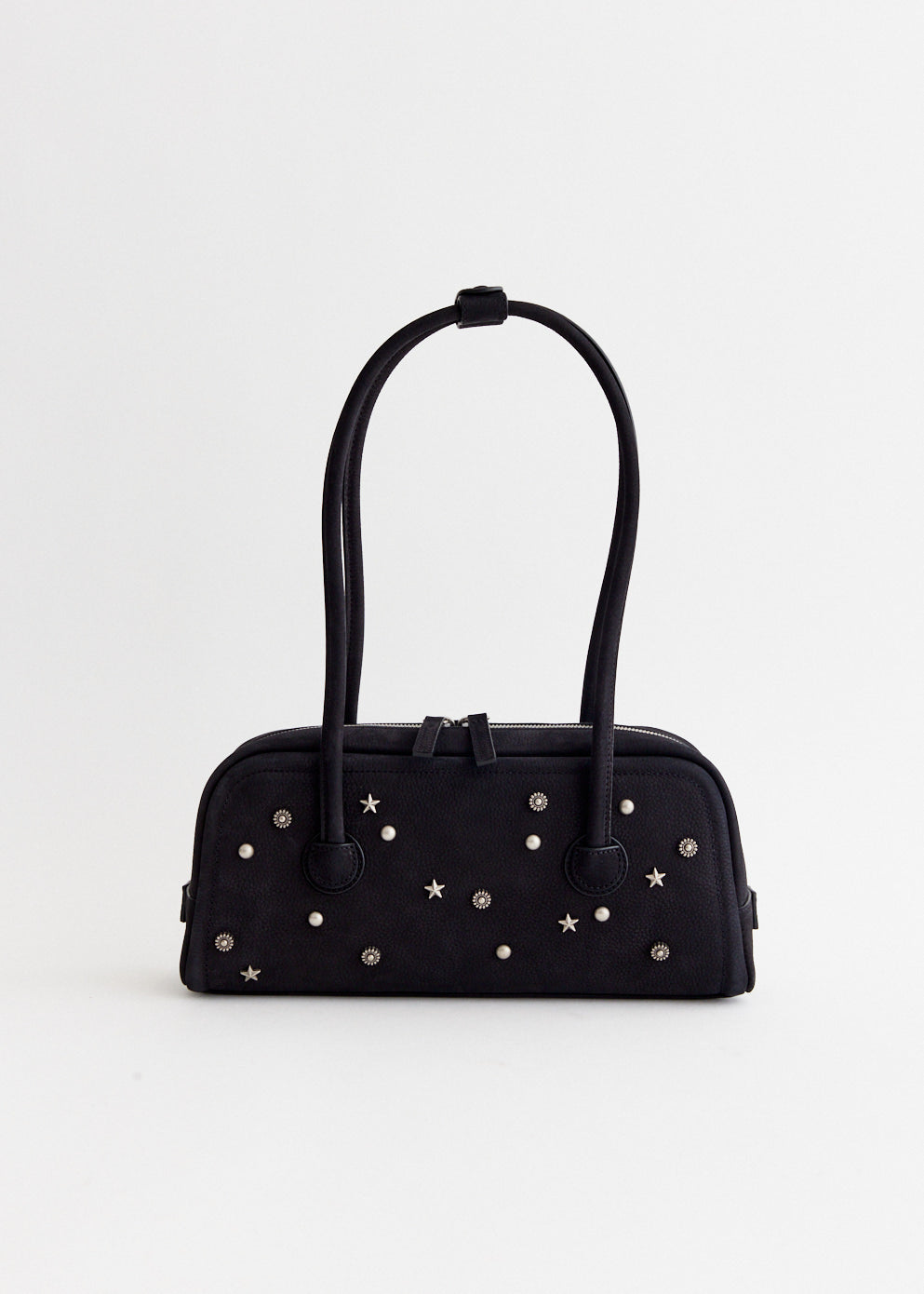 Studded Soft Baguette Bag