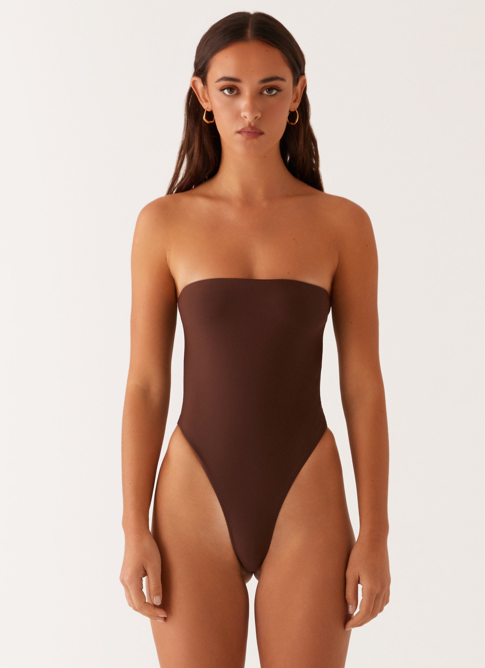 Maxine Strapless One Piece Swimsuit - Brown