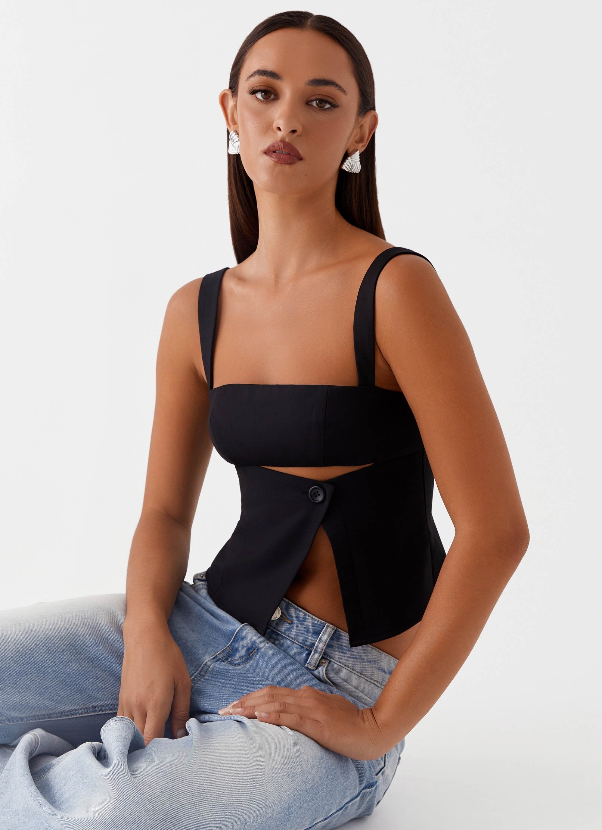 Pia Cut Out Top - Black