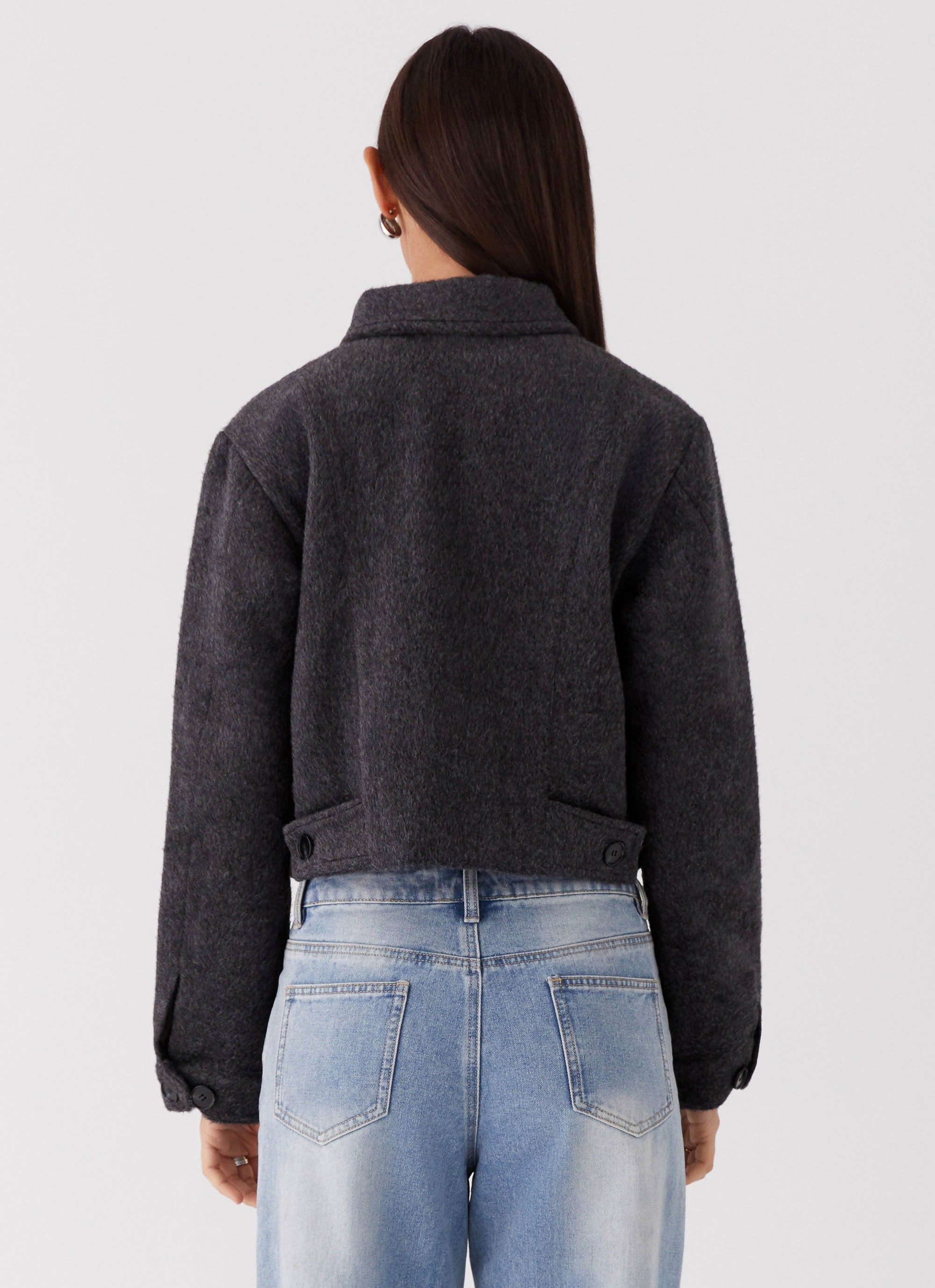 Lexi Jayde Wool Zip Jacket - Dark Grey