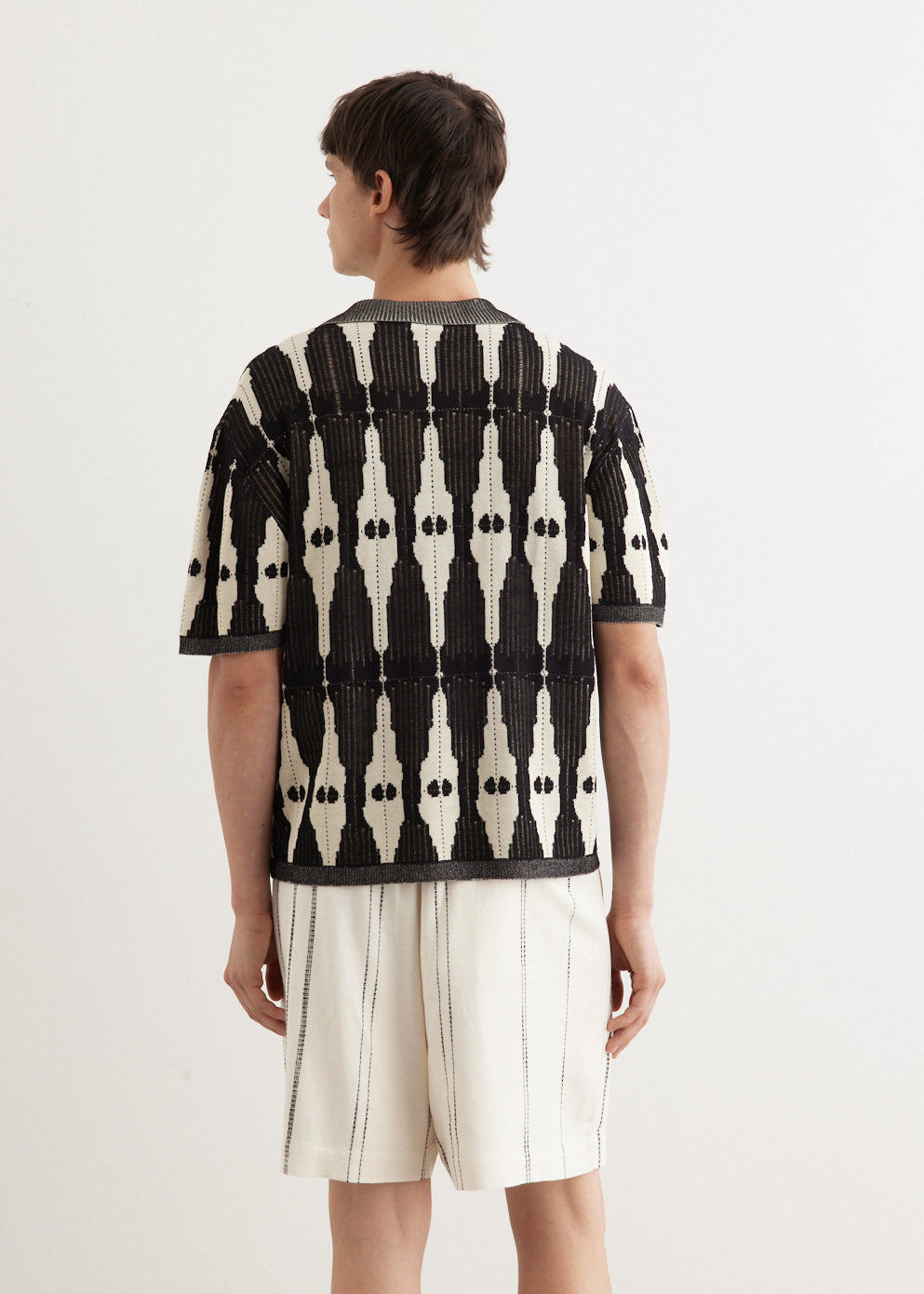Ritual Jacquard Knit Open Placket Polo