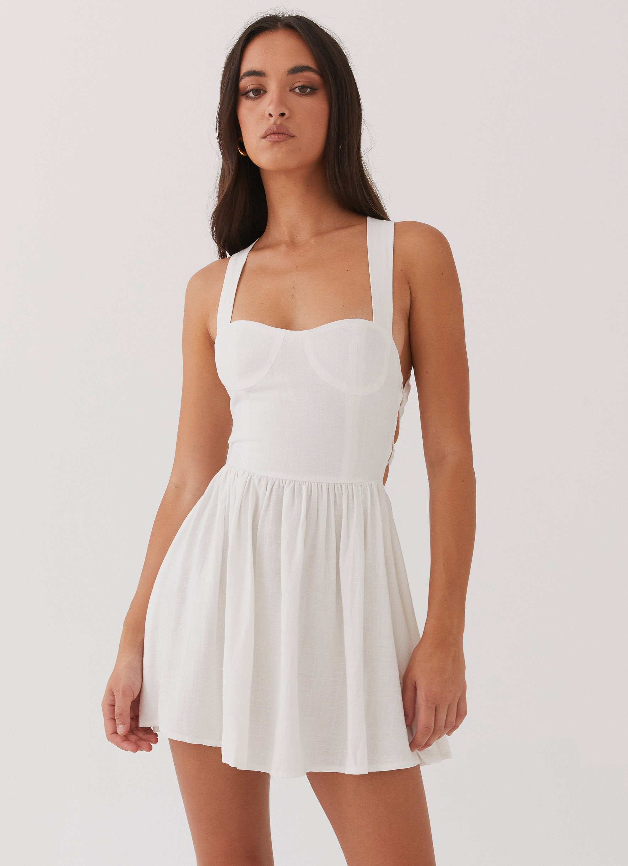 Penelope Linen Mini Dress - Ivory