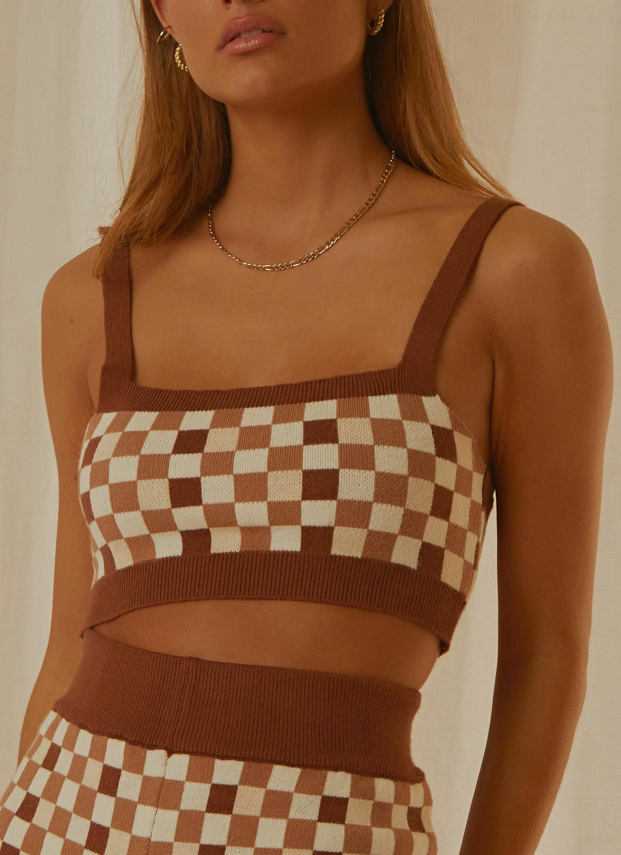 Remix It Knit Crop - Choc Check