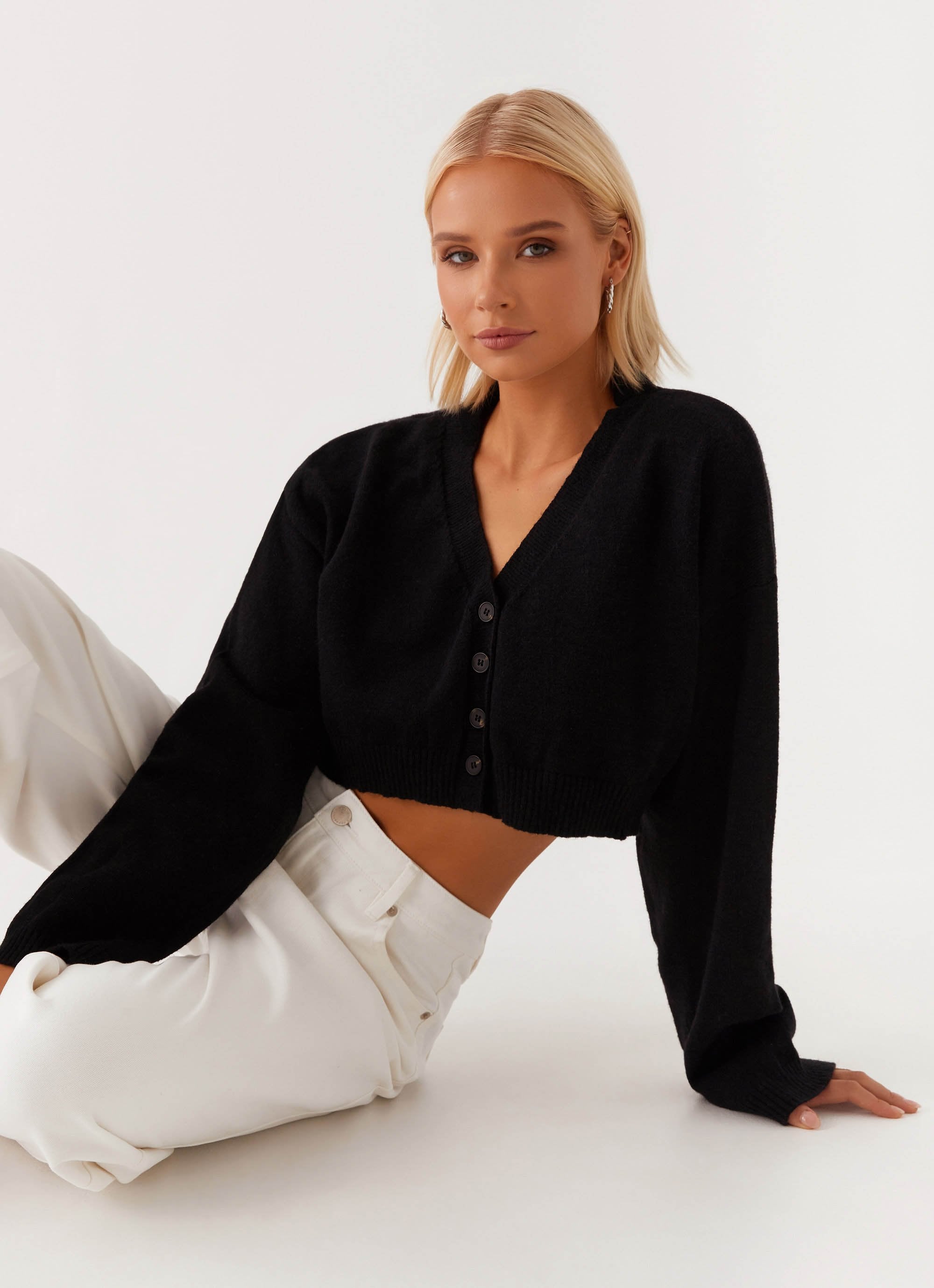 Endlessly Cropped Cardigan - Black