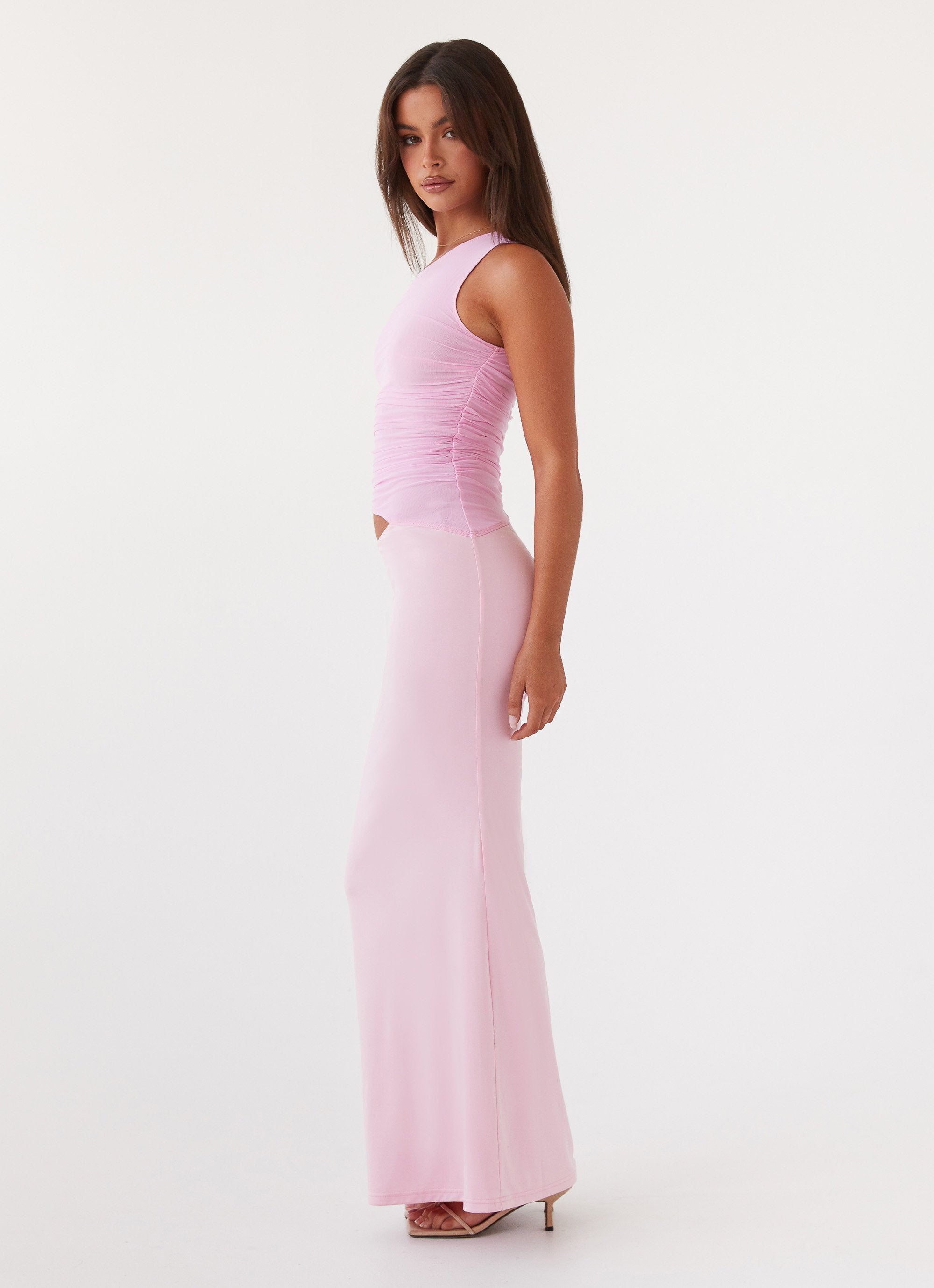 Seranella One Shoulder Maxi Dress - Pink