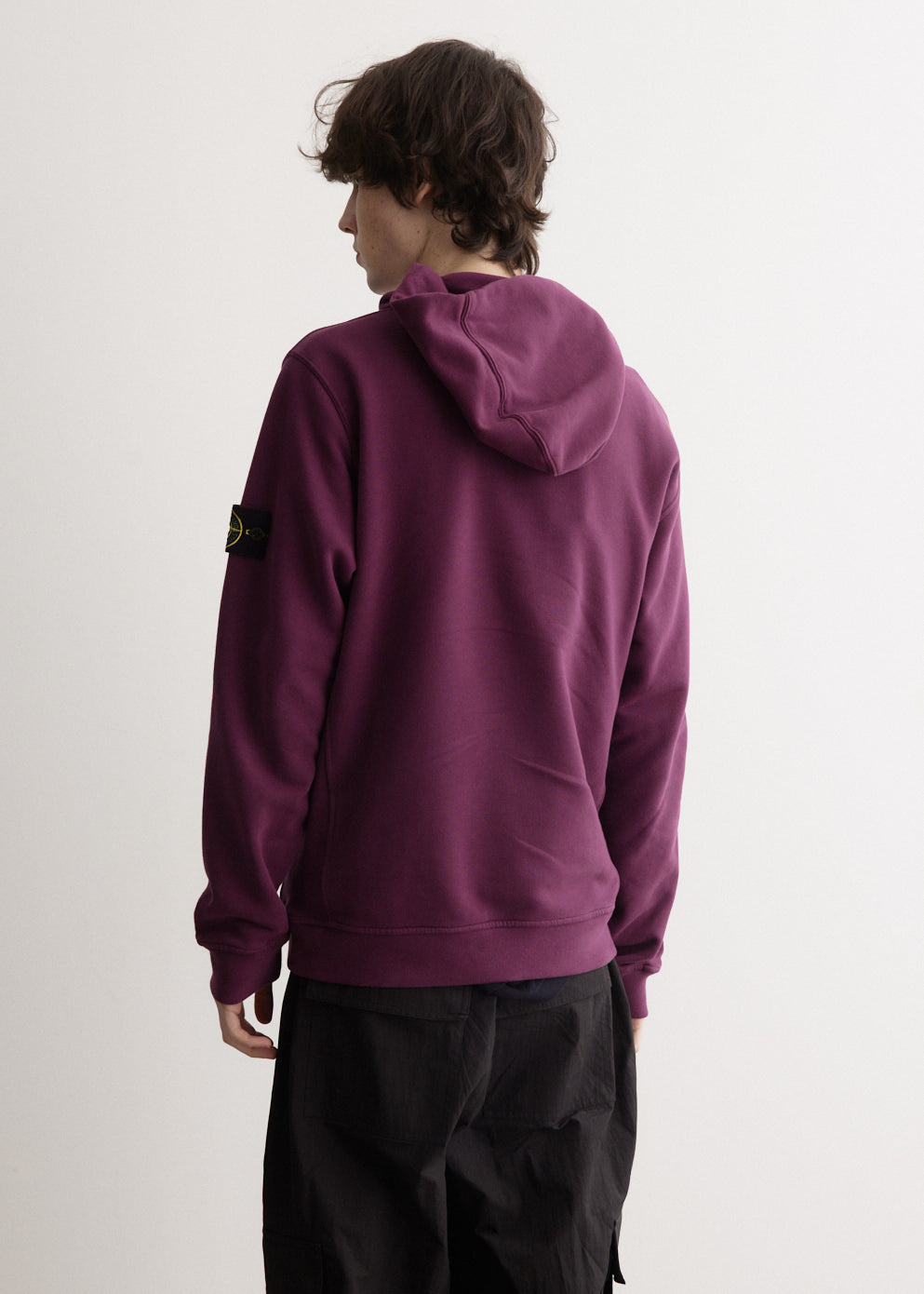 Badge Garment Dyed Hooded Sweatshirt