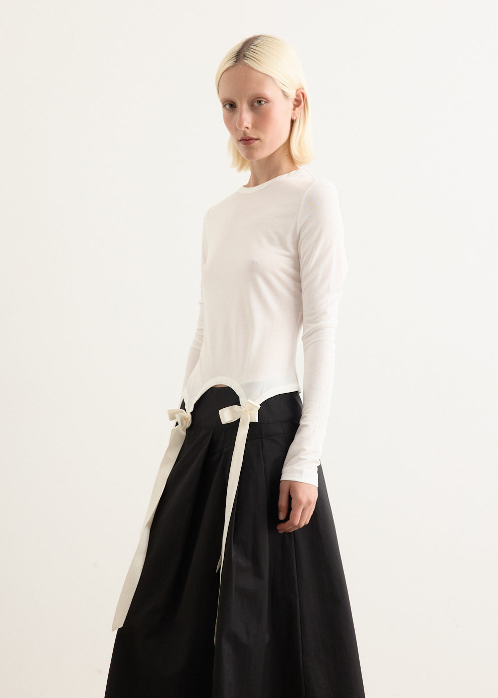 Easy Long Sleeve T-Shirt With Bow Tails