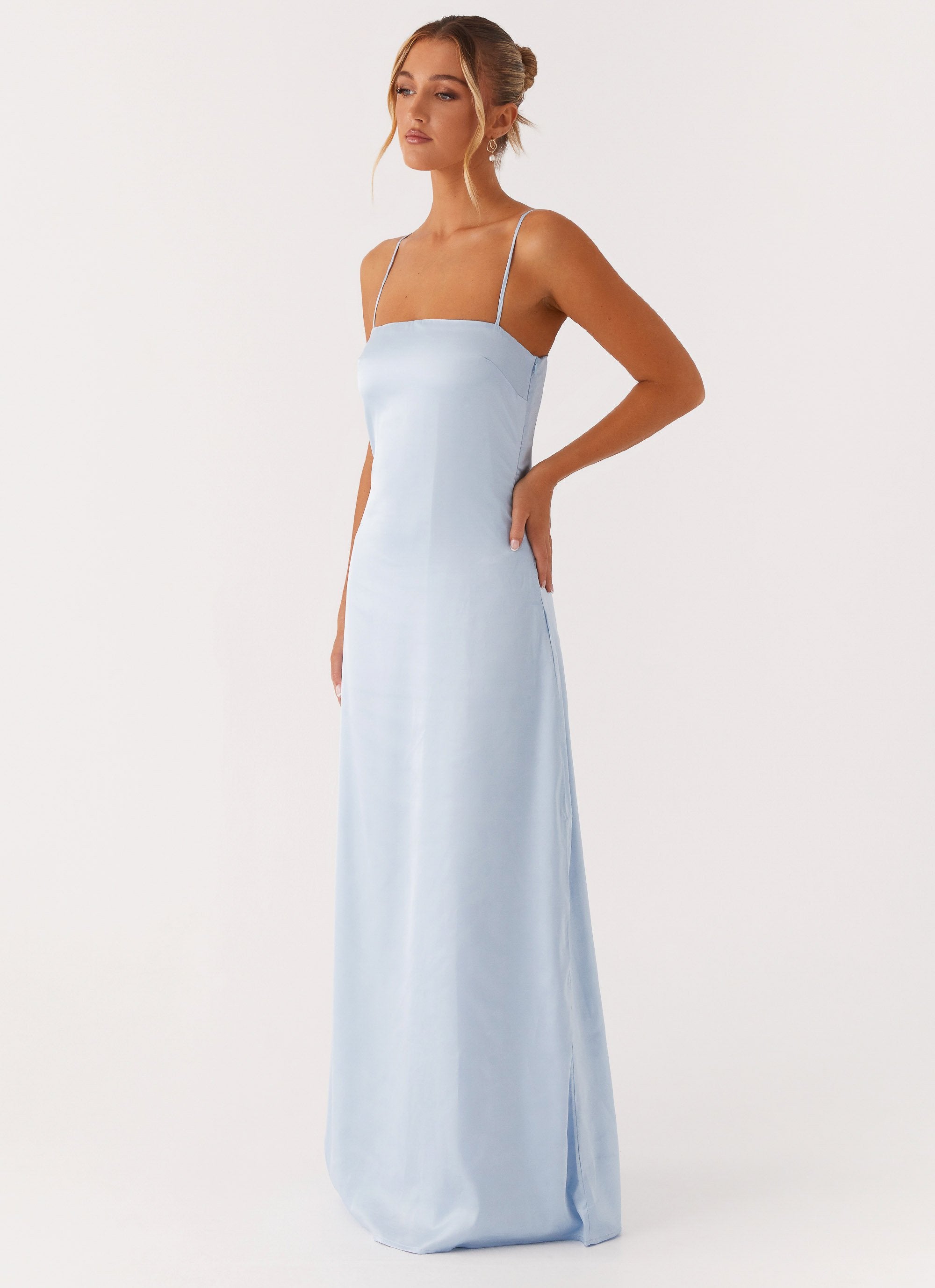 Aster Bloom Maxi Dress - Blue