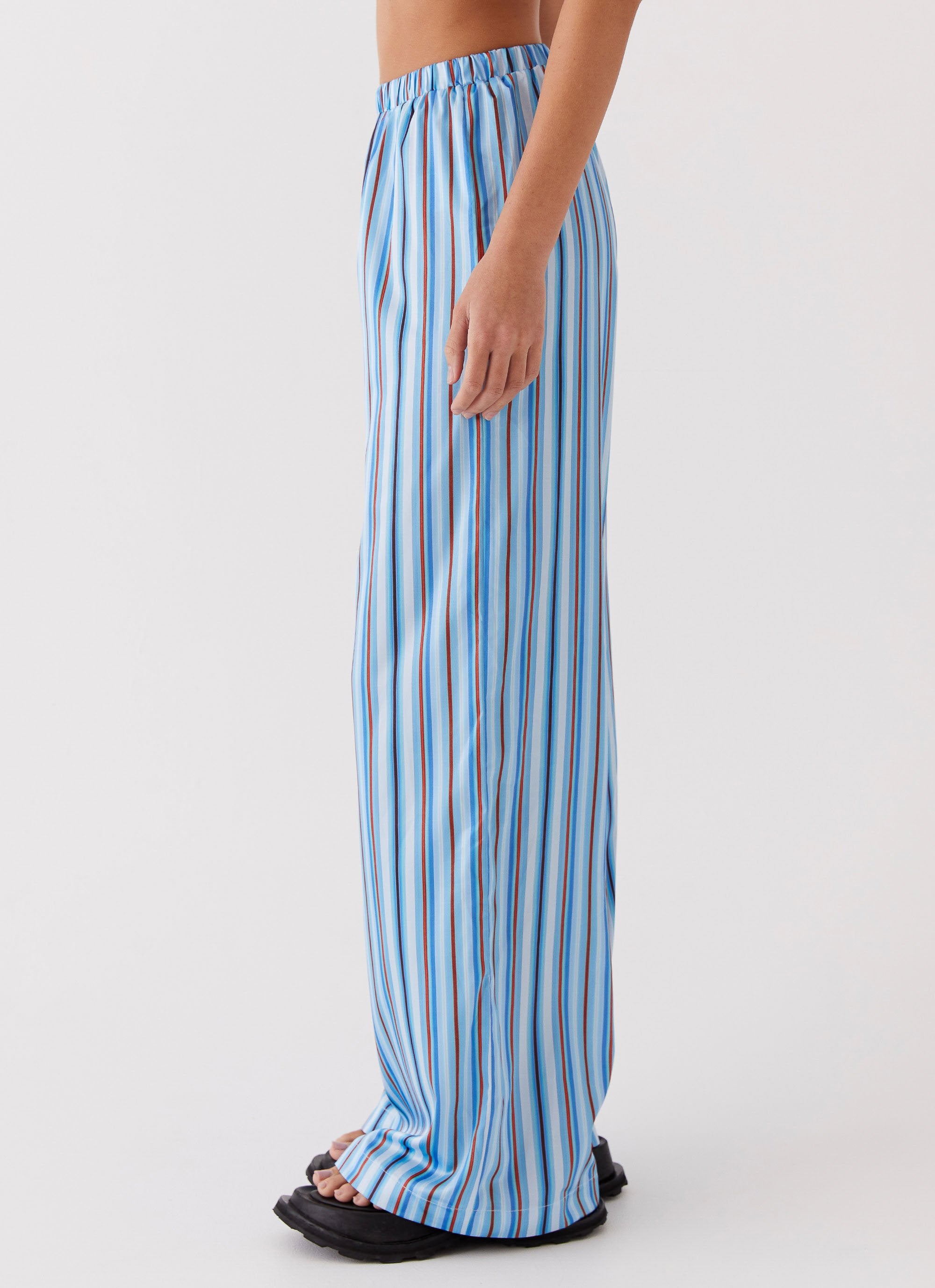 Salta Satin Pants - Blue Stripe