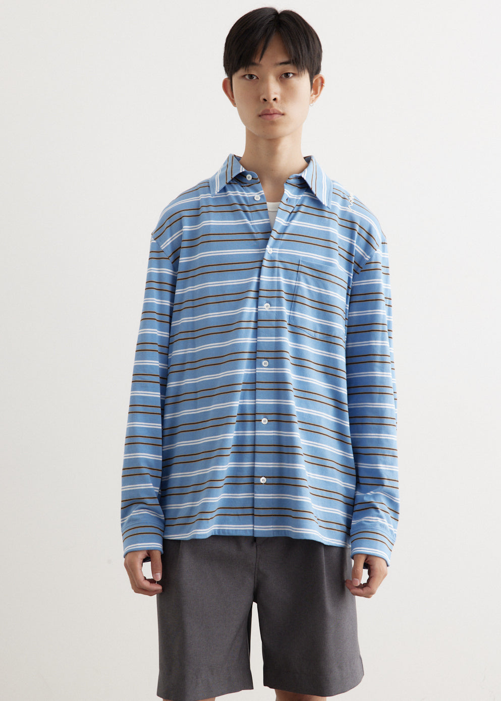 Oversized Stripe Jersey Shirt