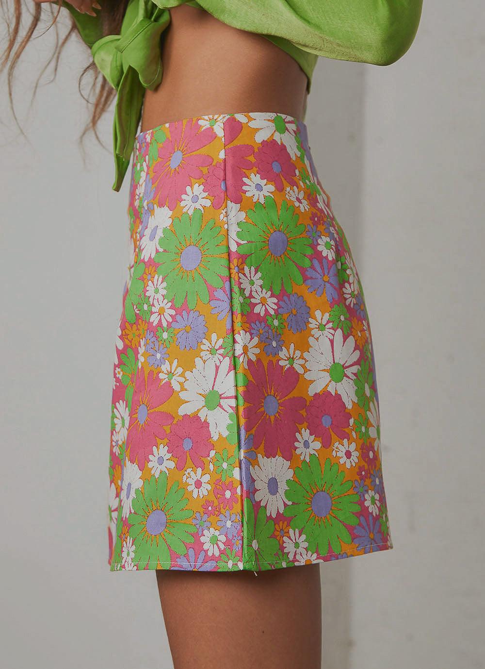 Brady Mini Skirt - 70s Floral