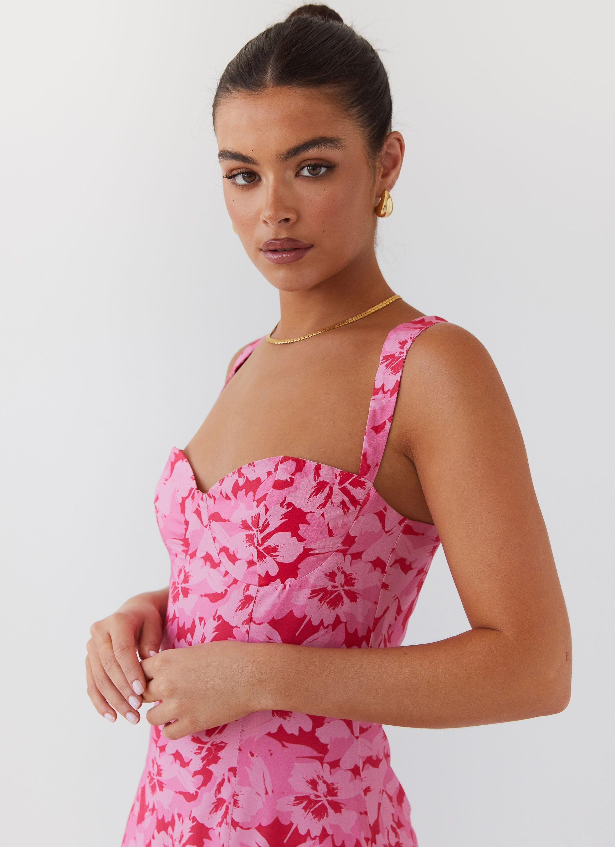 Kiah Bustier Mini Dress - Cherry Blossom