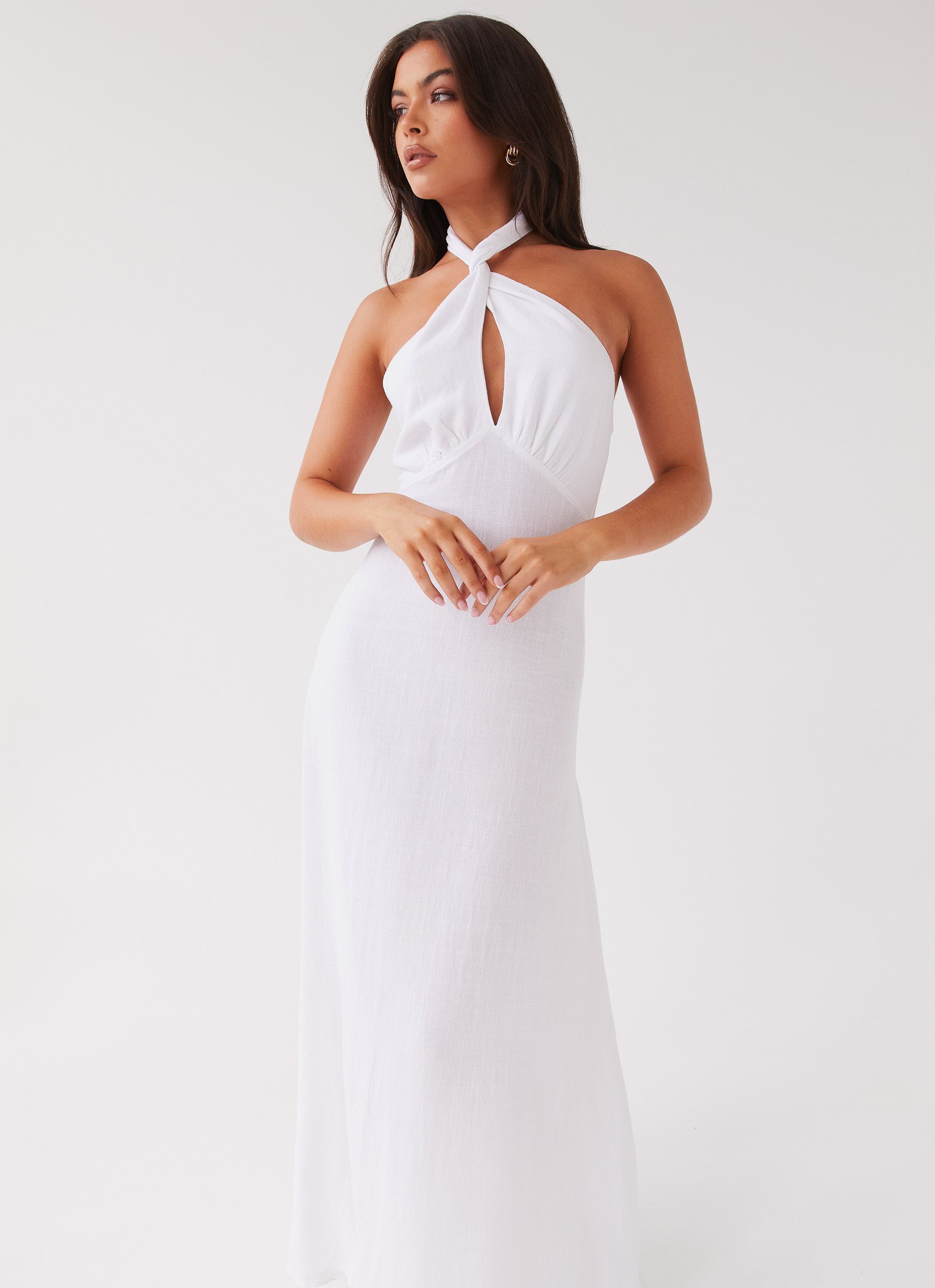 Adrienne Linen Maxi Dress - White