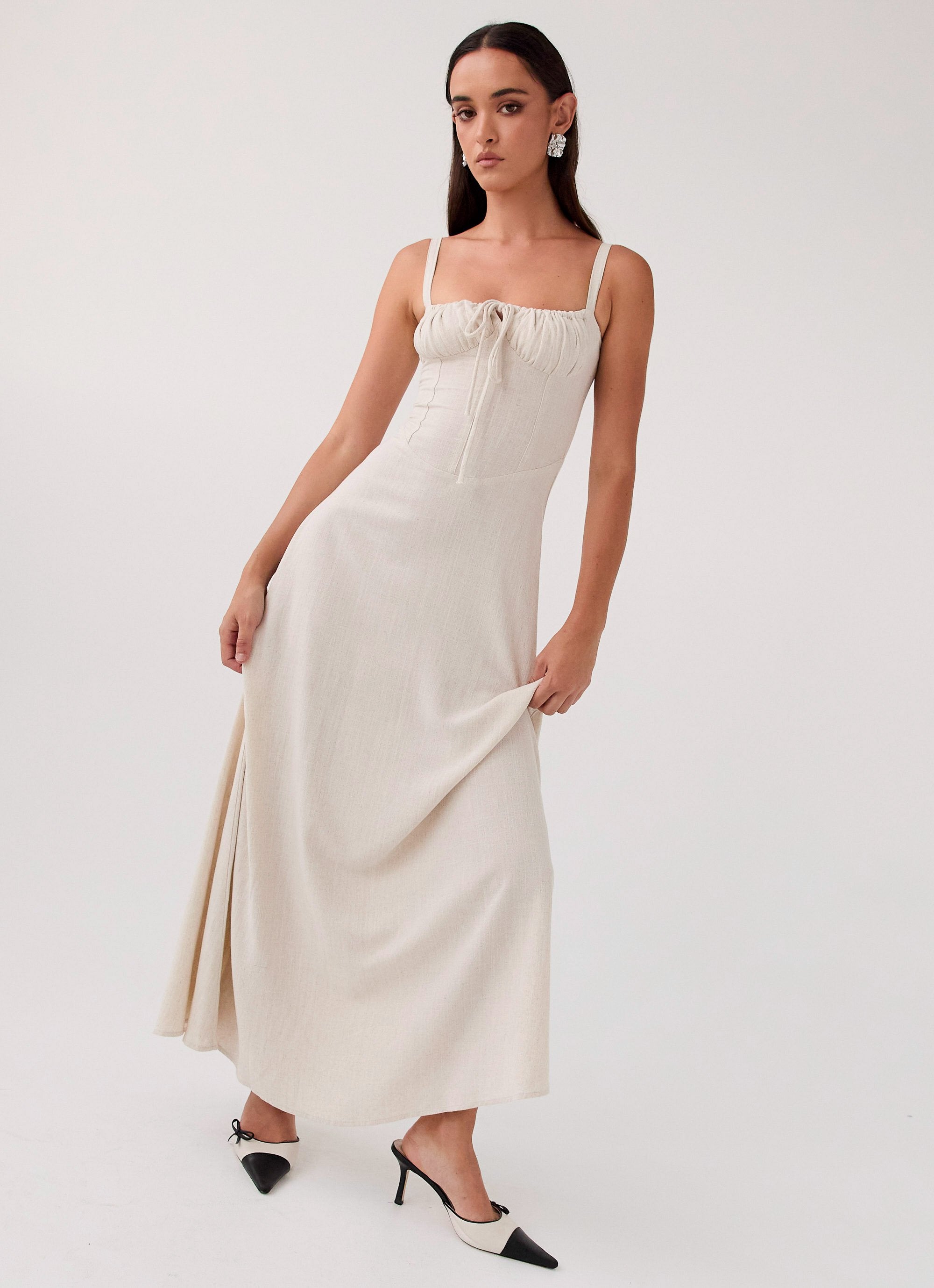 Mimi Linen Maxi Dress - Oatmeal