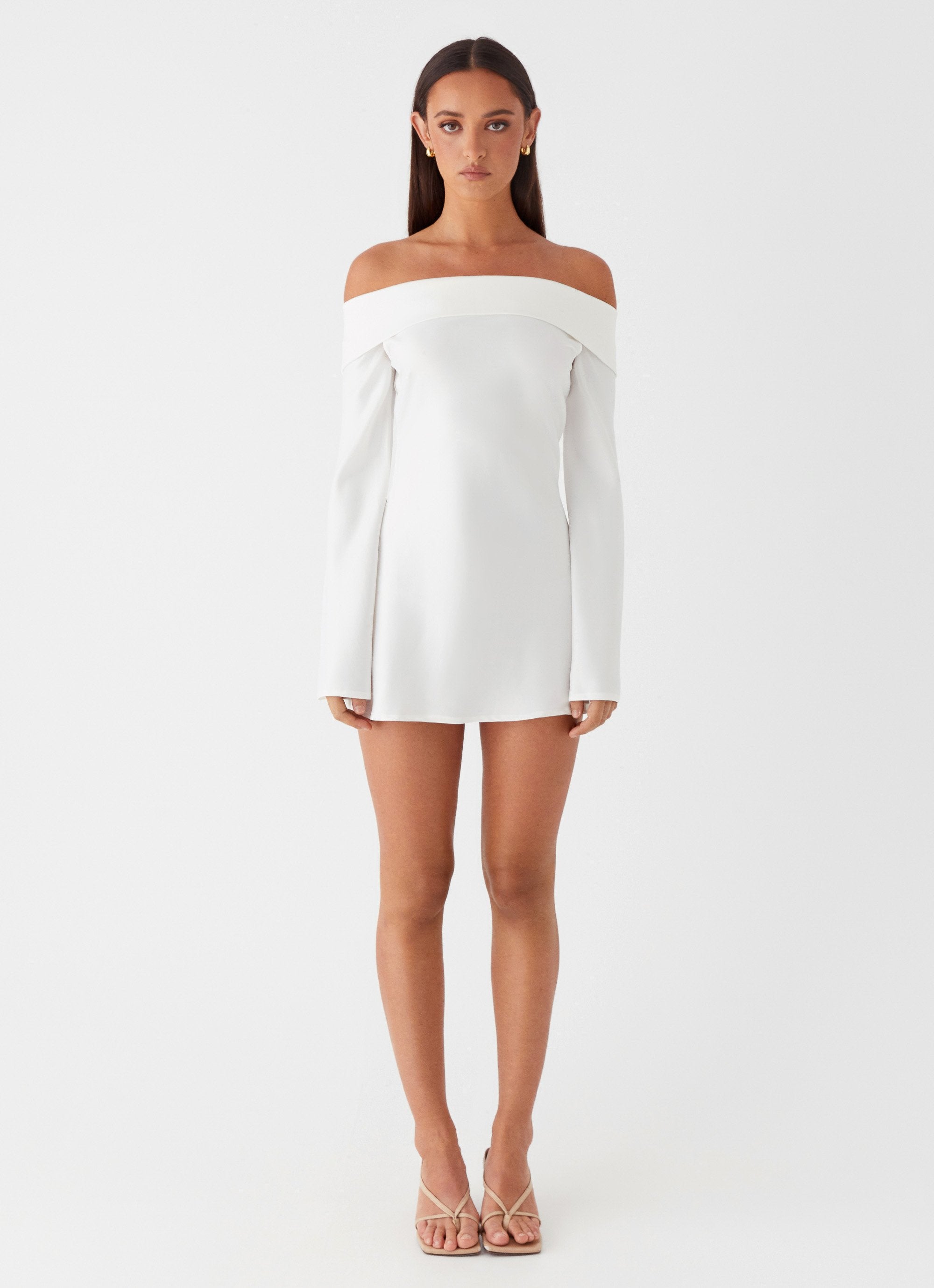 Lumina Long Sleeve Mini Dress - White