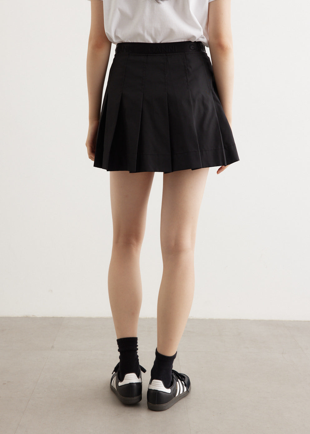 Duchesse Nylon Pleated Mini Skirt