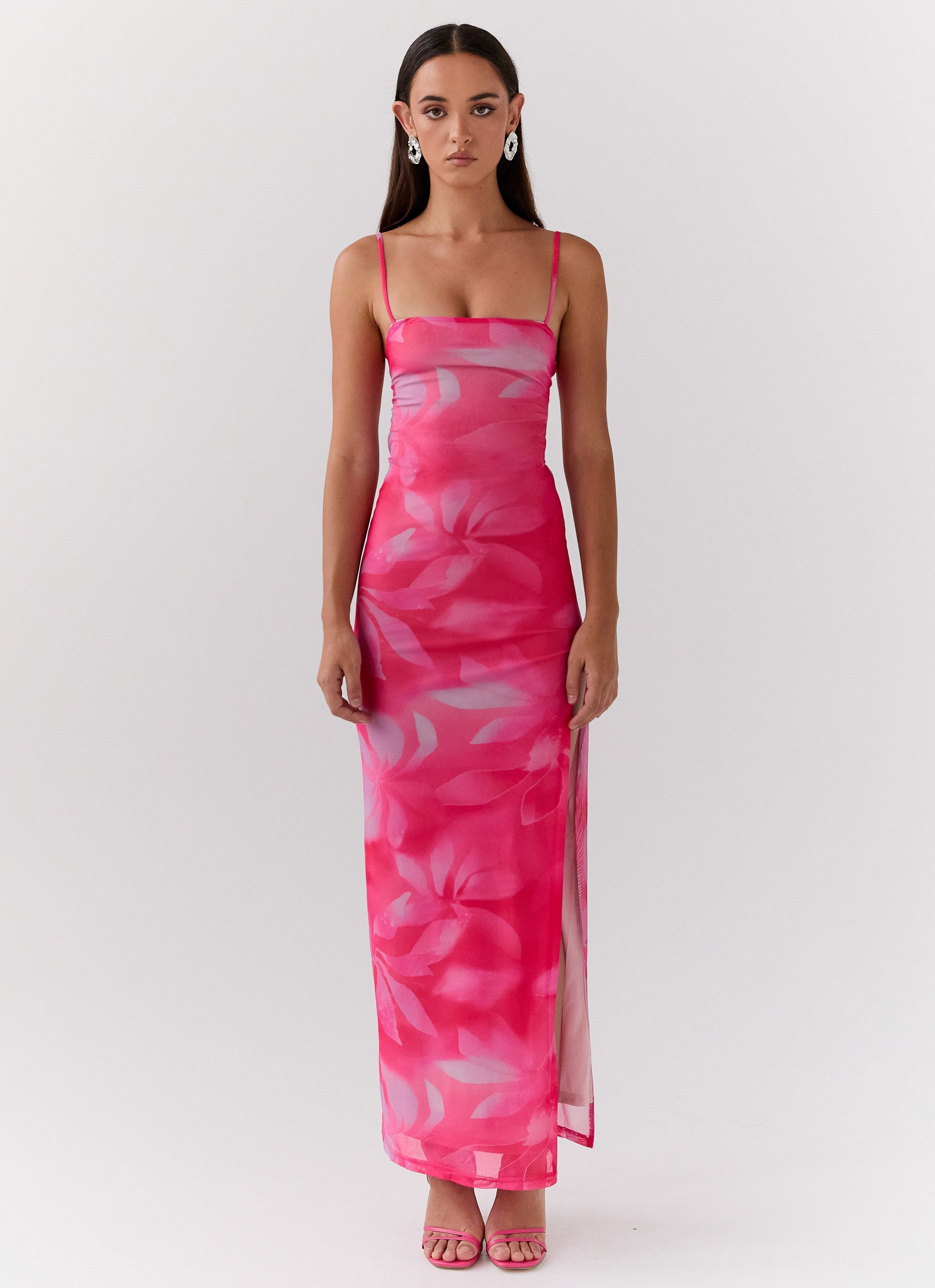 Life In Pink Maxi Dress - Abstract Bloom