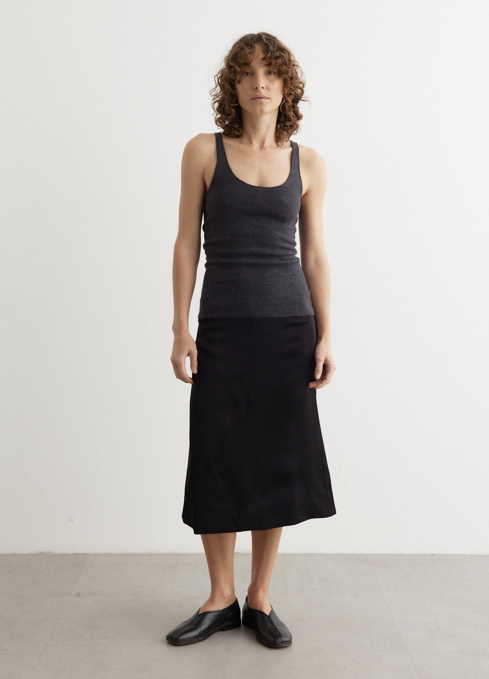 Paneled Satin Skirt