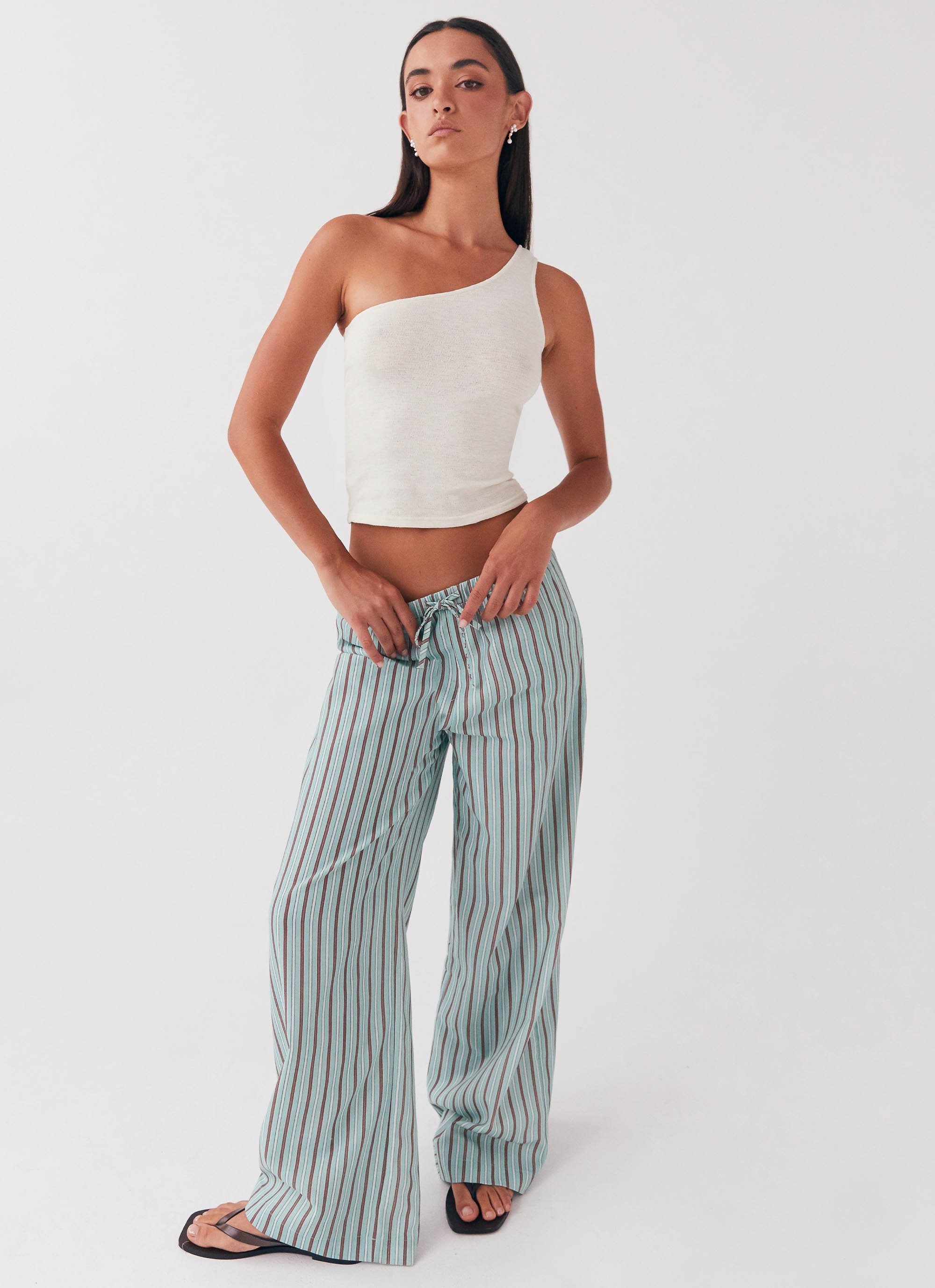 Fresh Face Linen Pants - Coastal Stripe