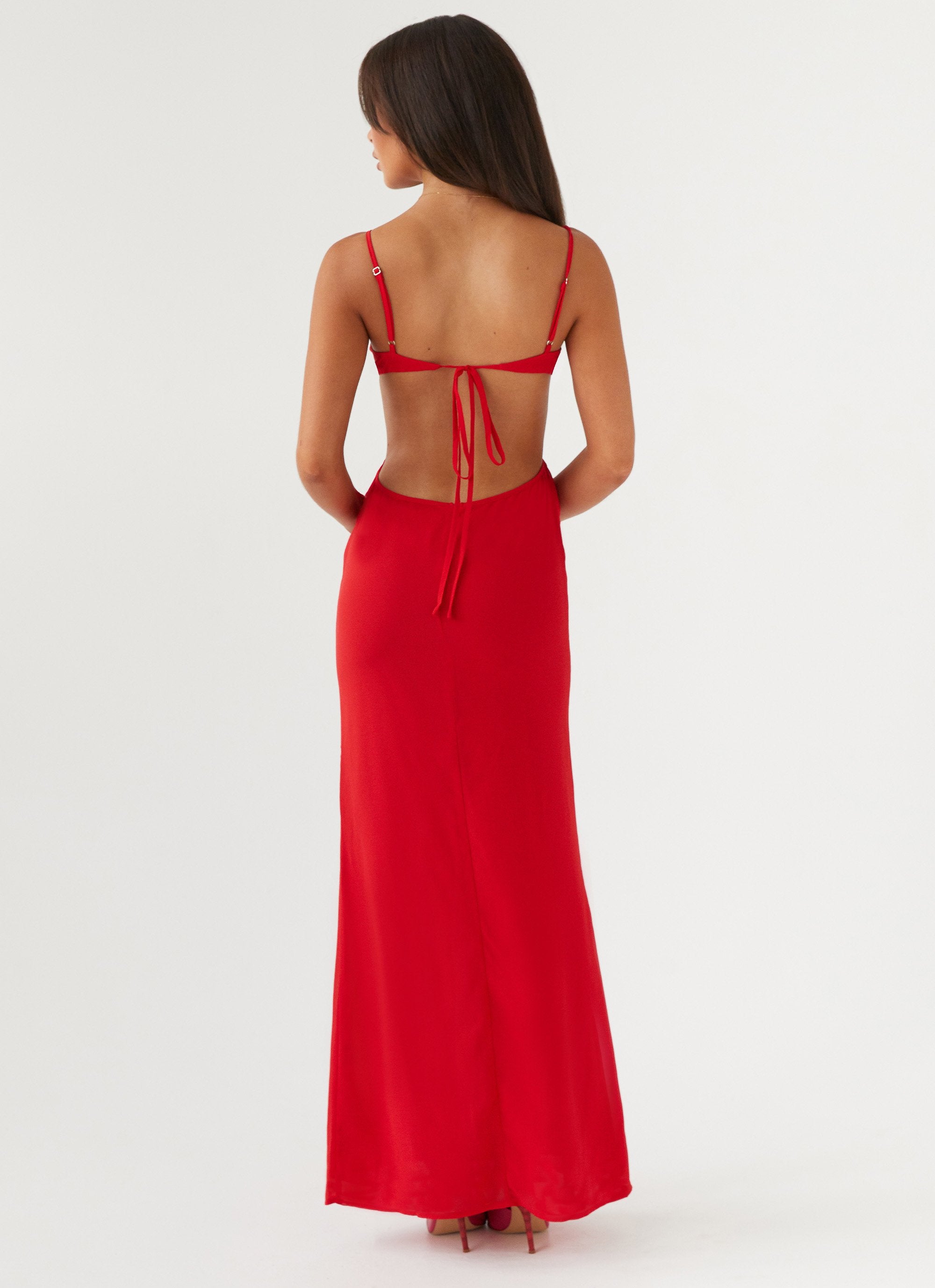 Klara Cut Out Maxi Dress - Red