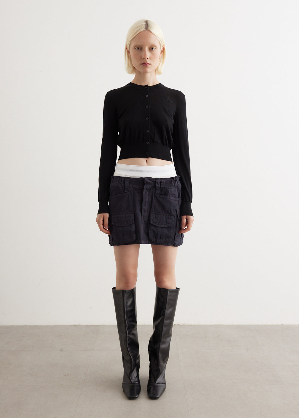 Pre-Styled Cargo Skirt With Logo Elastic