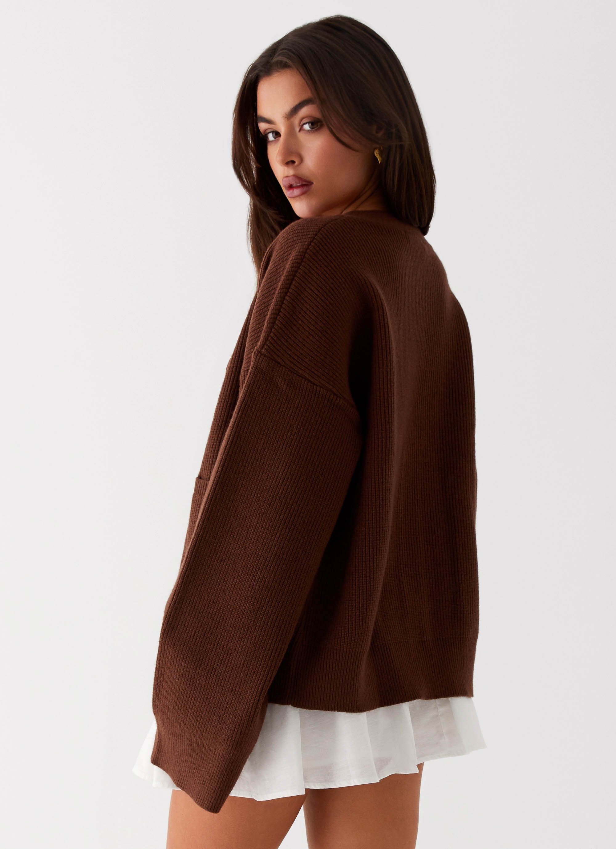 Liza Knit Cardigan - Chocolate