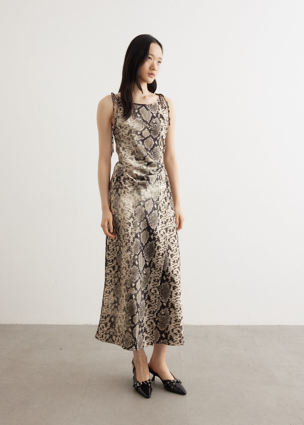 Dayla Python Fluid Seersucker Dress