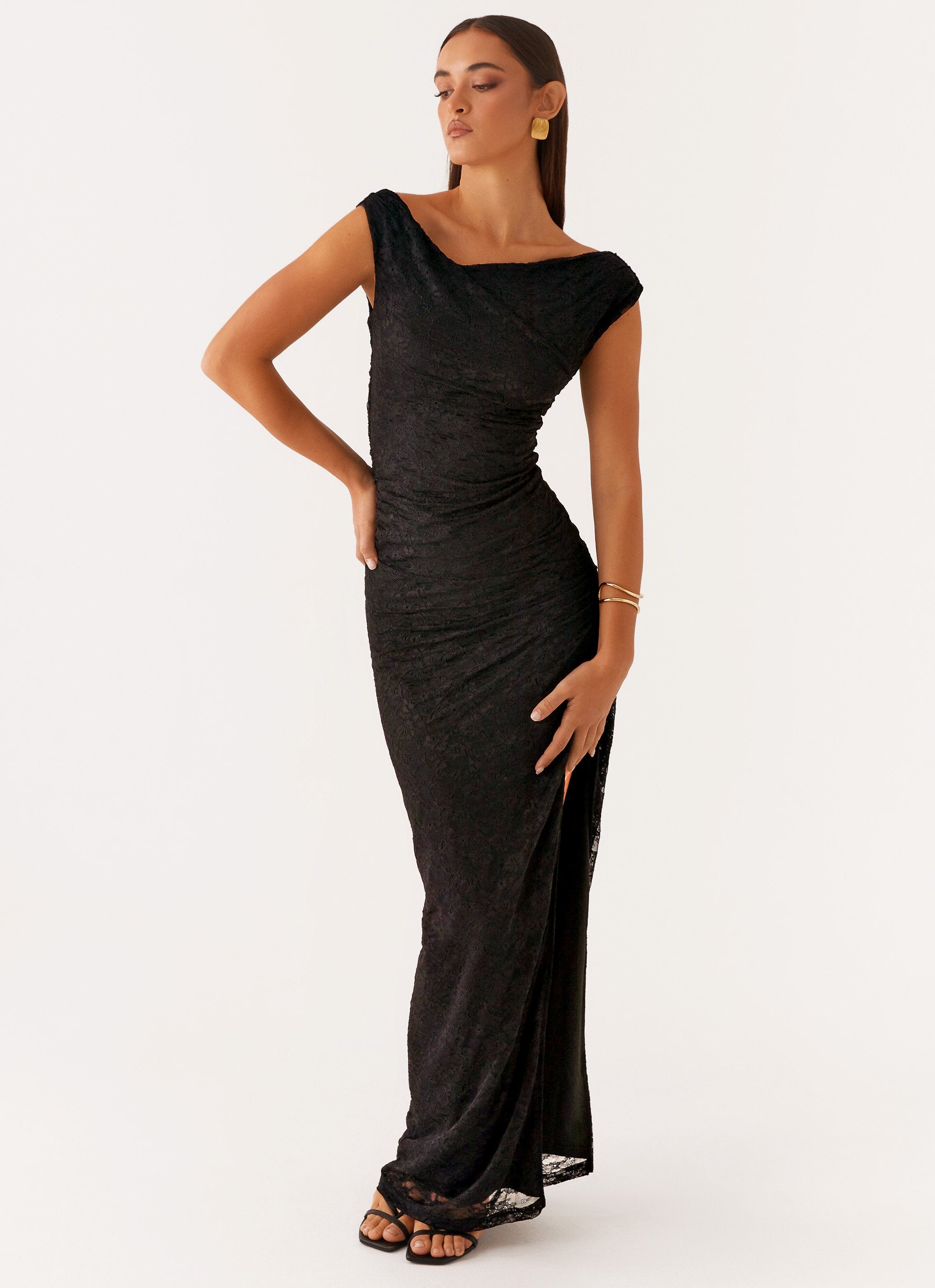 Best Of Luck Lace Maxi Dress - Black