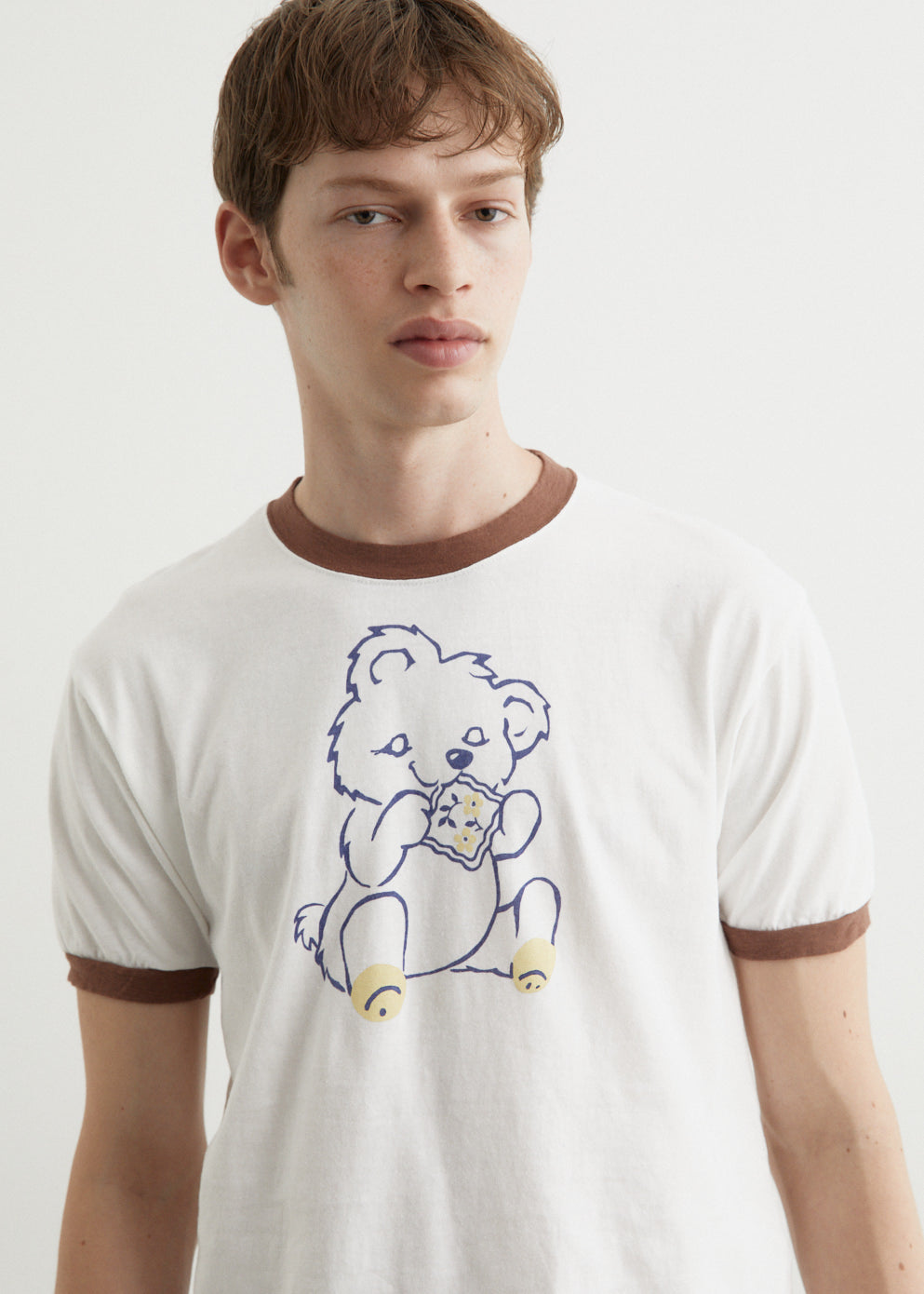 20/-Jersey RINGER T-Shirt 'Peckish Little Bear'