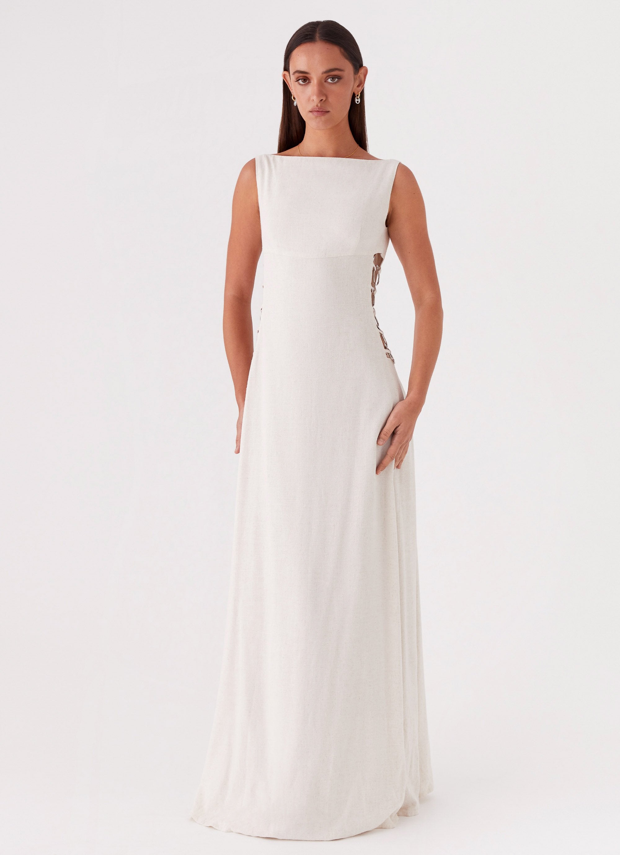 Catherine Linen Maxi Dress - Oatmeal